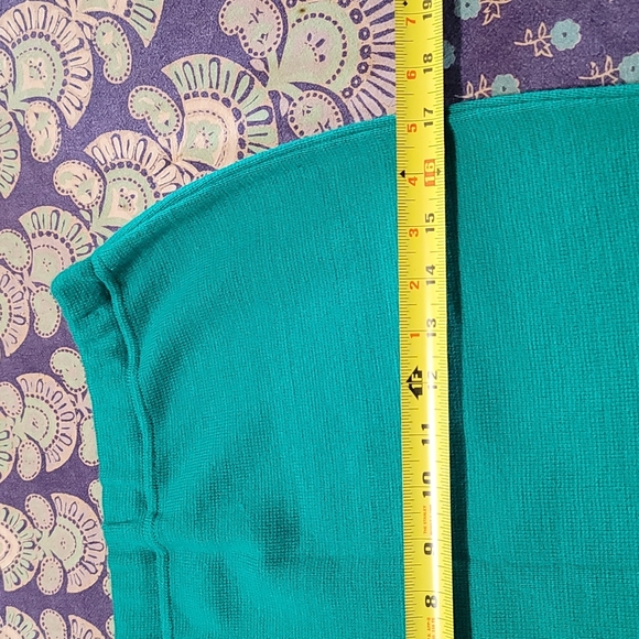 Vintage Mini Sweater Knit Skirt Bright Blue-Green! So Cool! - Picture 4 of 6